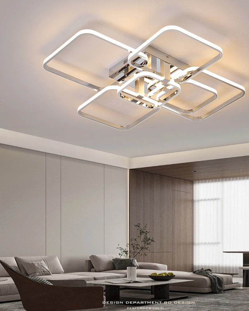 Modern led chandeliers dimmable ceiling chandeleir for living room bedroom Gold chrome 3-6 heads led ceiling lights W/remote