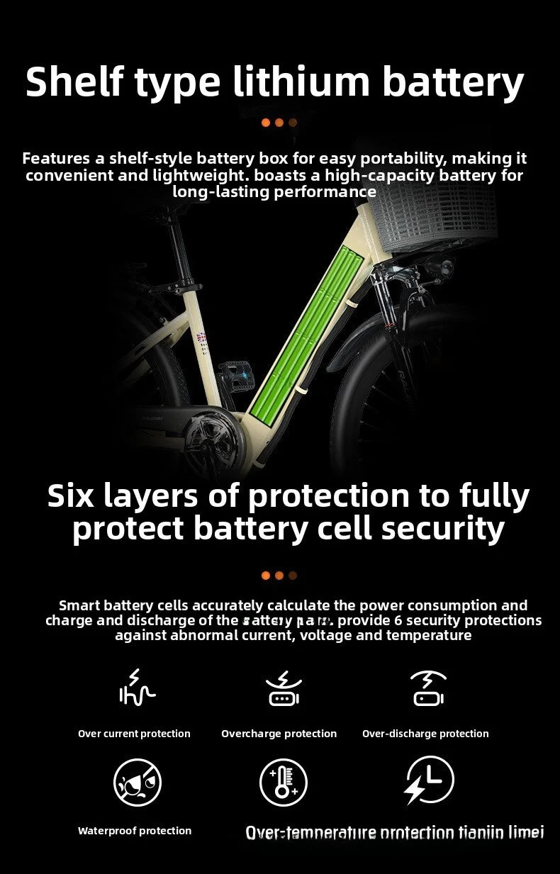 New fashionable E-bike, 26-inch urban commuter electric bicycle for adults, 400W brushless motor, 48V20AH battery electric moped