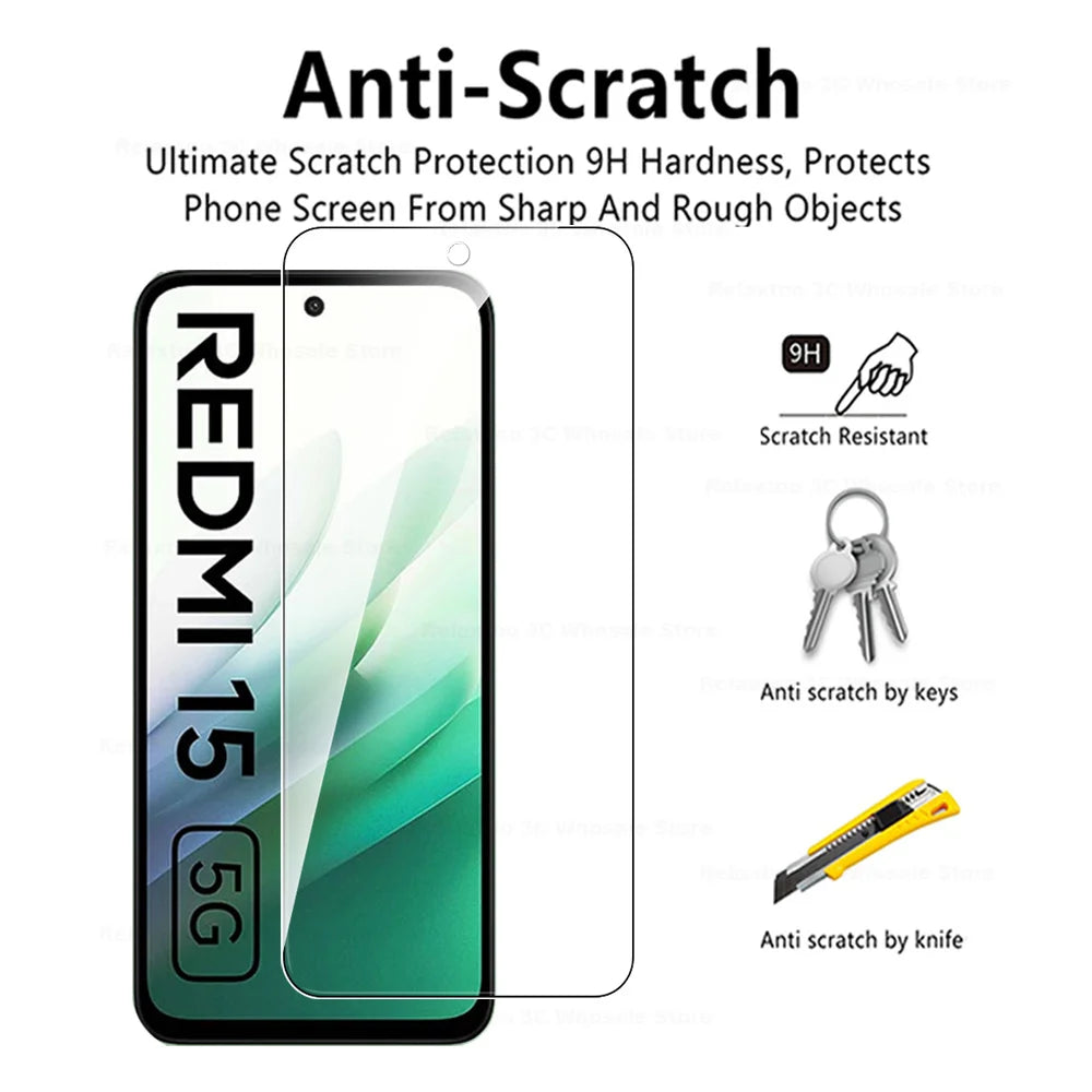 10D Tempered Glass Case Screen Protector for Xiaomi Redmi 15 4G 5G, 6.9 Inch Protective Glass Film (2025)