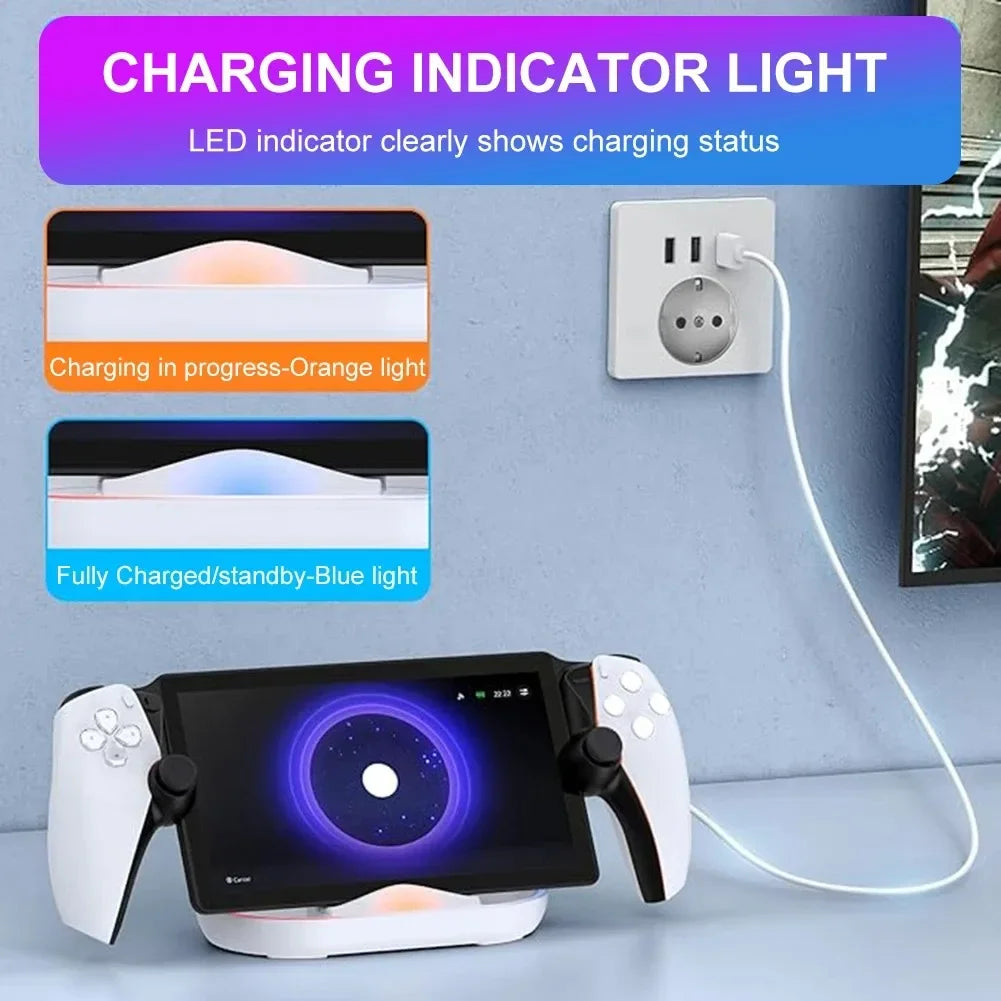 Charging Dock Station for PlayStation Portal/for PS5 Portal Game Console with RGB Lighting Effect Durable and Reliable Holder