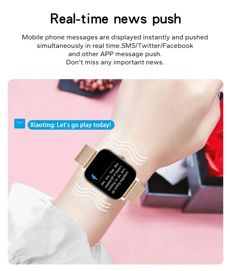 1.44" Smart Watch for Android – Full Touch Color Screen, Bluetooth Call, Magnetic Charging