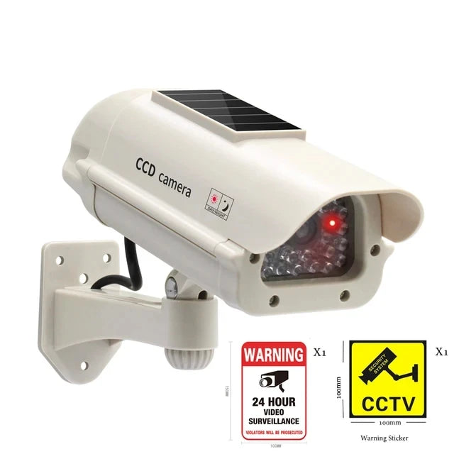 Simulation Solar Powered Waterproof Fake Camera Red Flashing Led CCD Security Camera Home Office Surveillance System Scare Theft