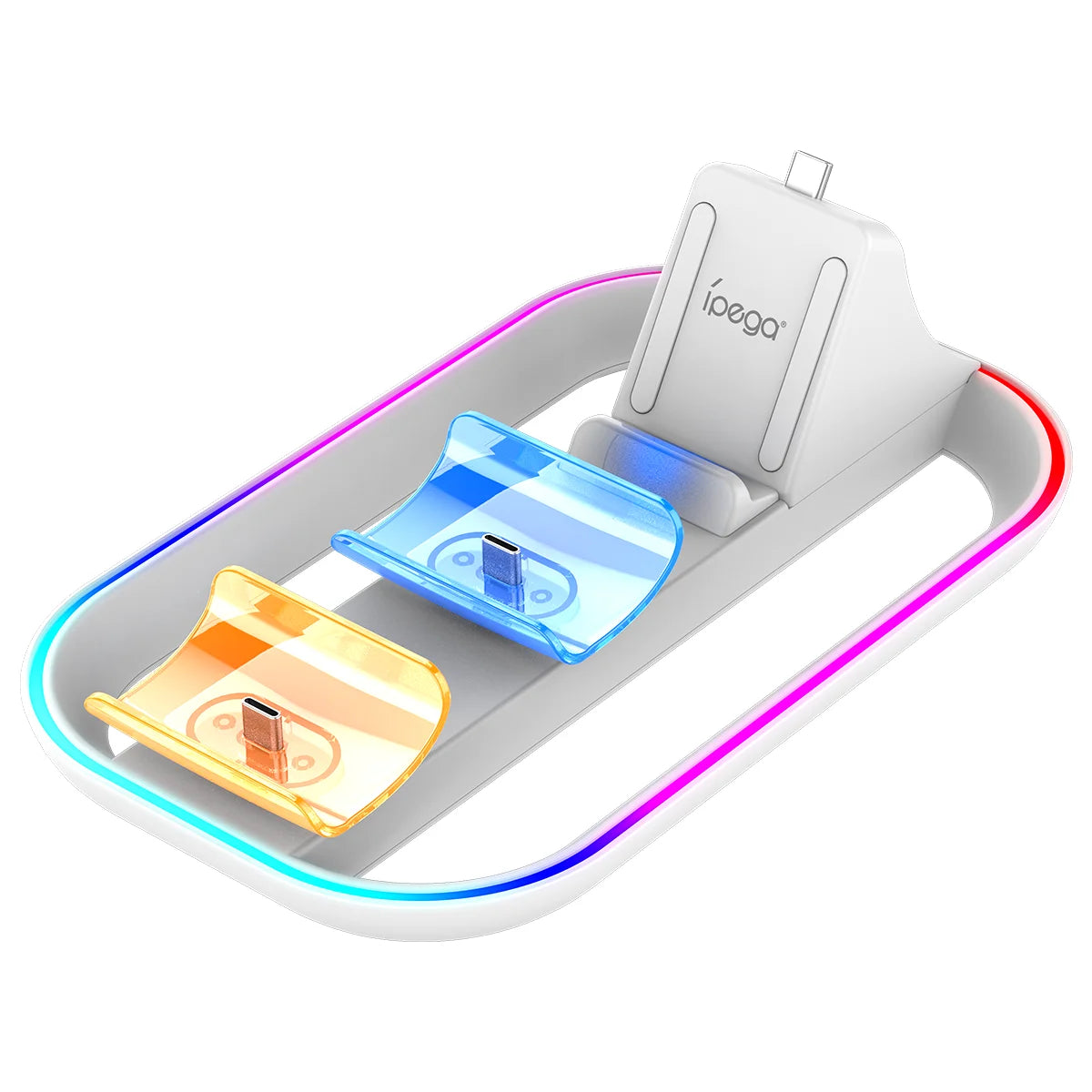 Ipega Charging Dock For PS5 Portal&Controller With 14 RGB Lighting Effects,3 Charg Ports,Charging Indicator PG-P5P03