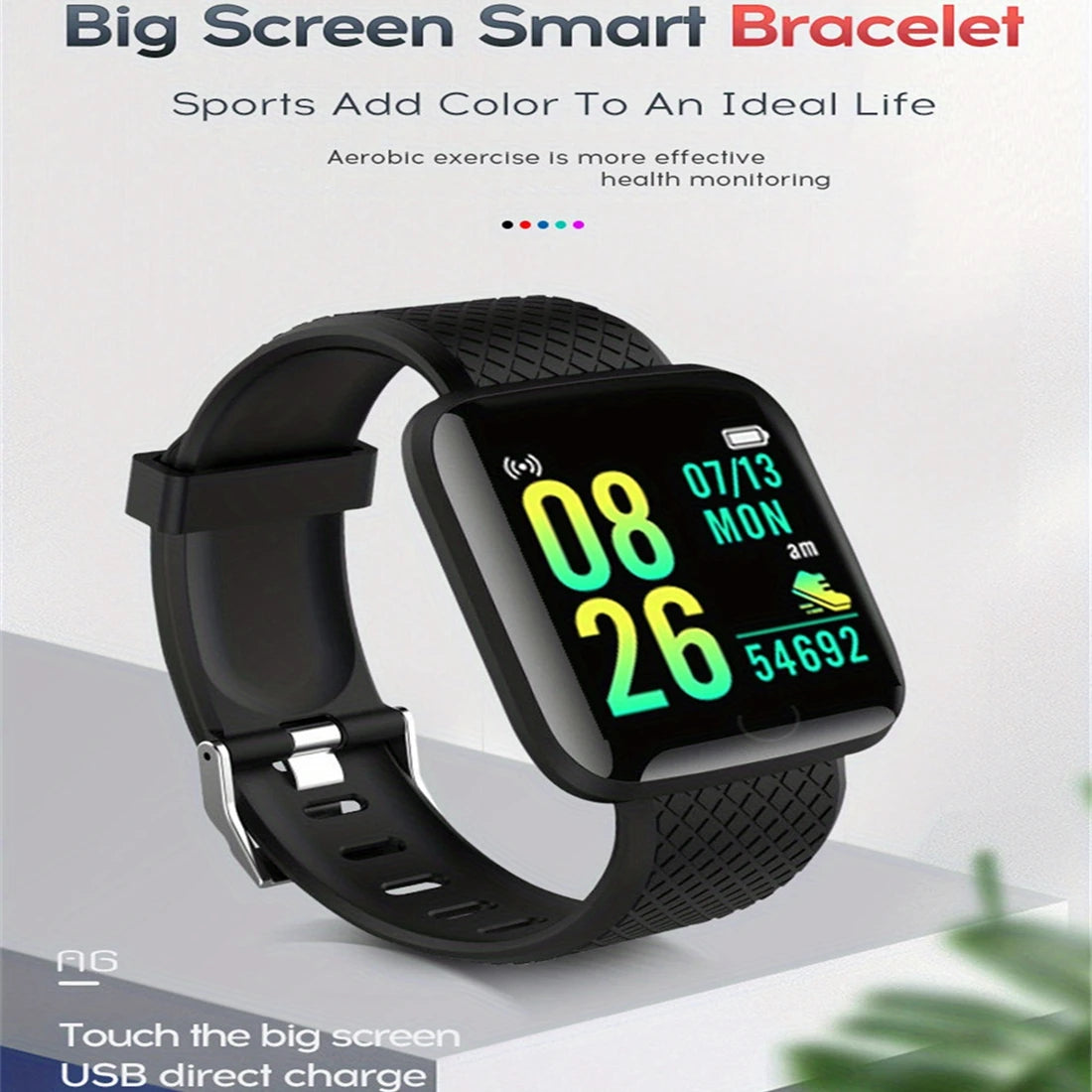 Smart Watch for Men & Women – Fitness Smart Band with Sport Mode, Music Control, Calorie & Distance Tracking, Message Reminder for Android & iOS