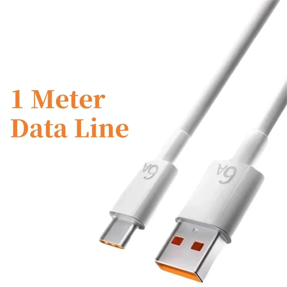 90W Turbo Fast USB Charger Adapter with 6A Type-C Cable for Xiaomi 15 14 13 12 11 10 Ultra, Redmi Note 12T 13 Pro