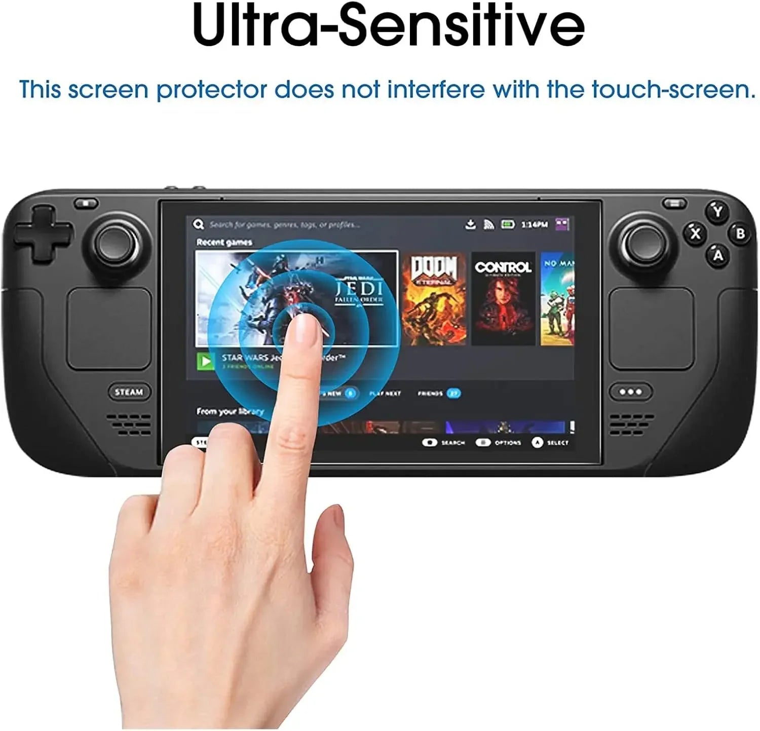 For Screen Protector Compatible With Steam Deck OLED 7inch,Tempered Glass Designed  with Easy Insatiate 9H hardness
