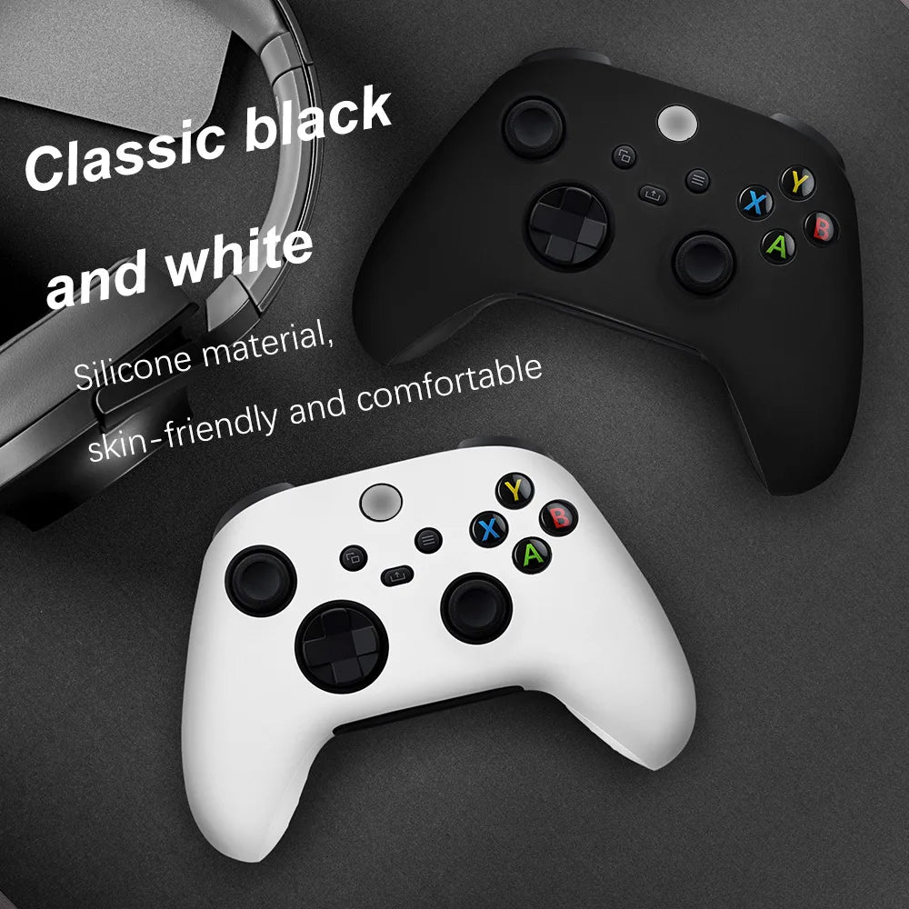 Gamepad Cases Soft Silicone Cover Anti-slip Protective Skin Case For Xbox Series X/S Controller Joystick With 2PcsThumb Grip Cap