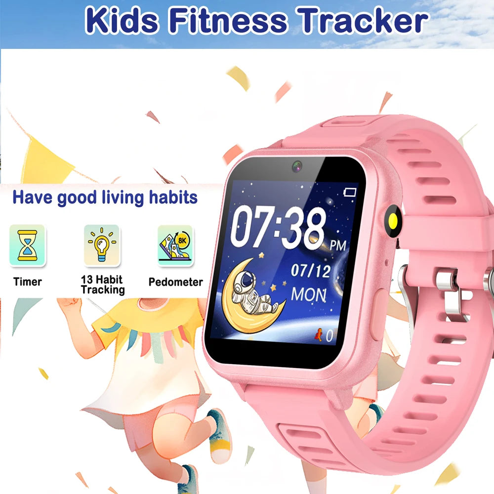Children’s Smart Watch – 24 Games, Music Player, Pedometer, Video & Audio Recorder, Torch, Kids Wristwatch with Time Display