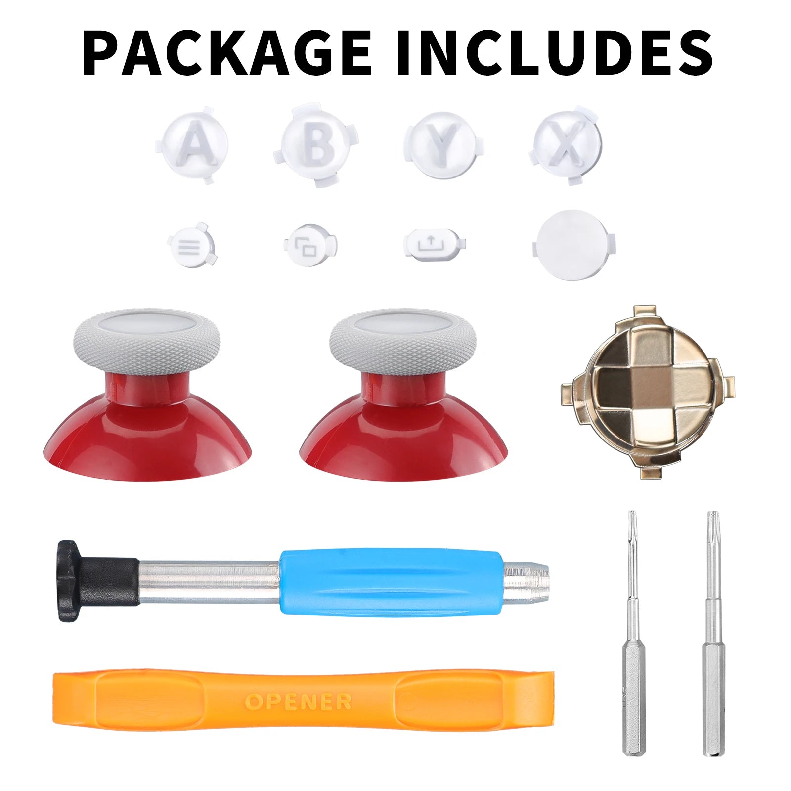 for Xbox Series S X Edition Controller Replacement Joysticks ABXY D-pad View/Share/Menu Buttons 11PCS/Set