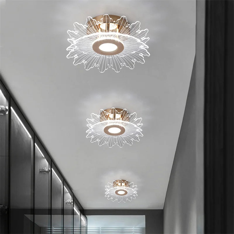 Nordic Acrylic Ceiling Lamp Suitable For Bedroom Lustre Chandeliers In Corridor Cloakroom Gold Plafonier Elegant Ceiling Lamps