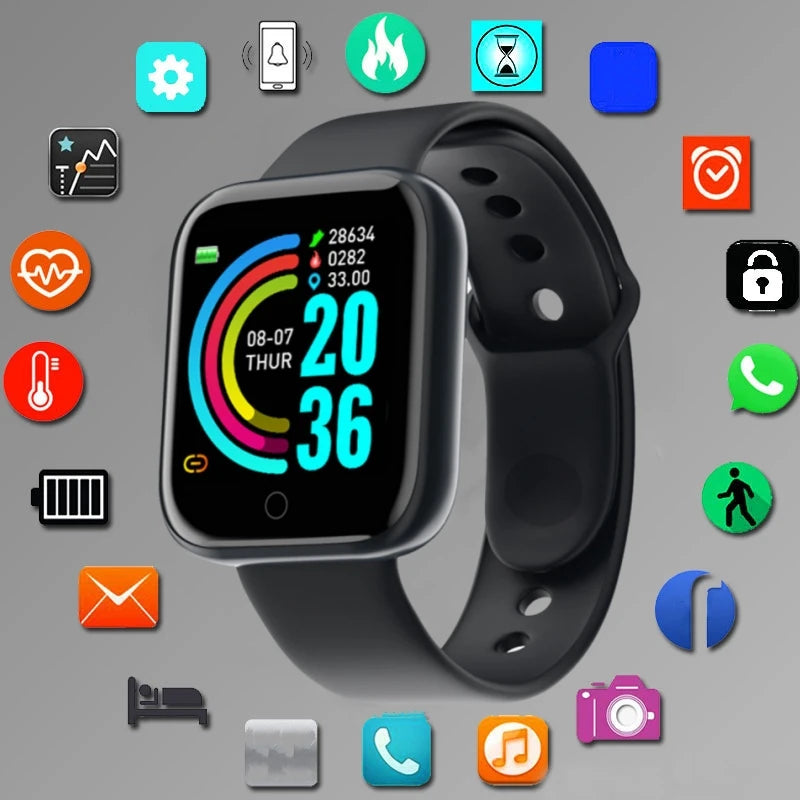 Smart Watch for Men & Women – Fitness Smart Band with Sport Mode, Music Control, Calorie & Distance Tracking, Message Reminder for Android & iOS