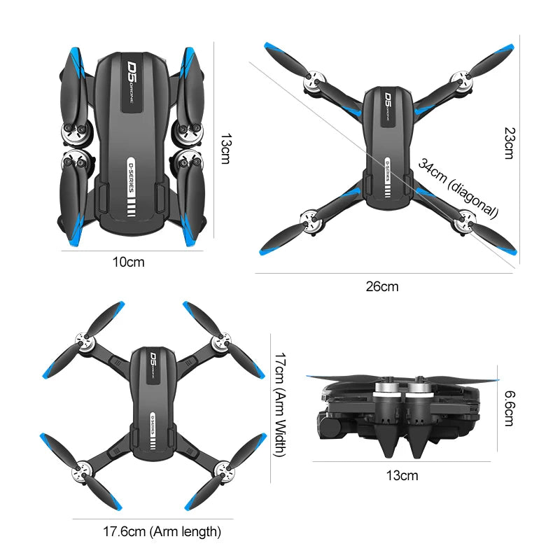 2026 NEW D5 Drones 4K HD Professional Remote Control Helicopter Plane RC Dron With Screen obstacle avoidance FPV Quadcopter Toys