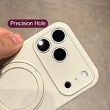 Original Metal Magnetic Stand Case for iPhone 17, 16, 15, 14, 13, 12, 11 Pro Max – Magsafe Soft Liquid Silicone Cover