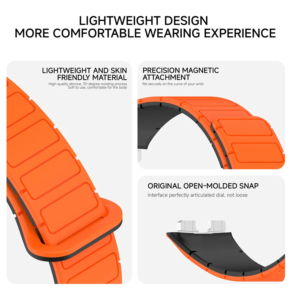 New Magnetic Silicone Strap for Huawei Watch 8/9/10 – Two-Tone Sport Band Smartwatch Accessories