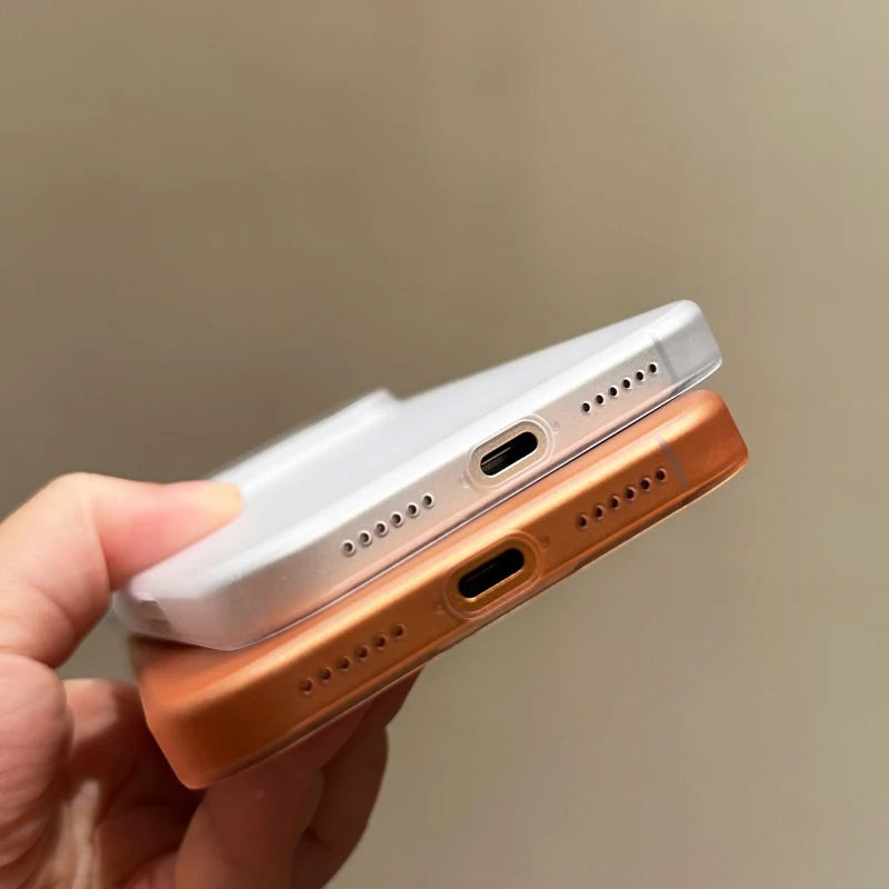 0.3mm Ultra Thin Matte Transparent Case for iPhone 17 Pro Max, 17 Air – Slim Protective Back Cover, Orange