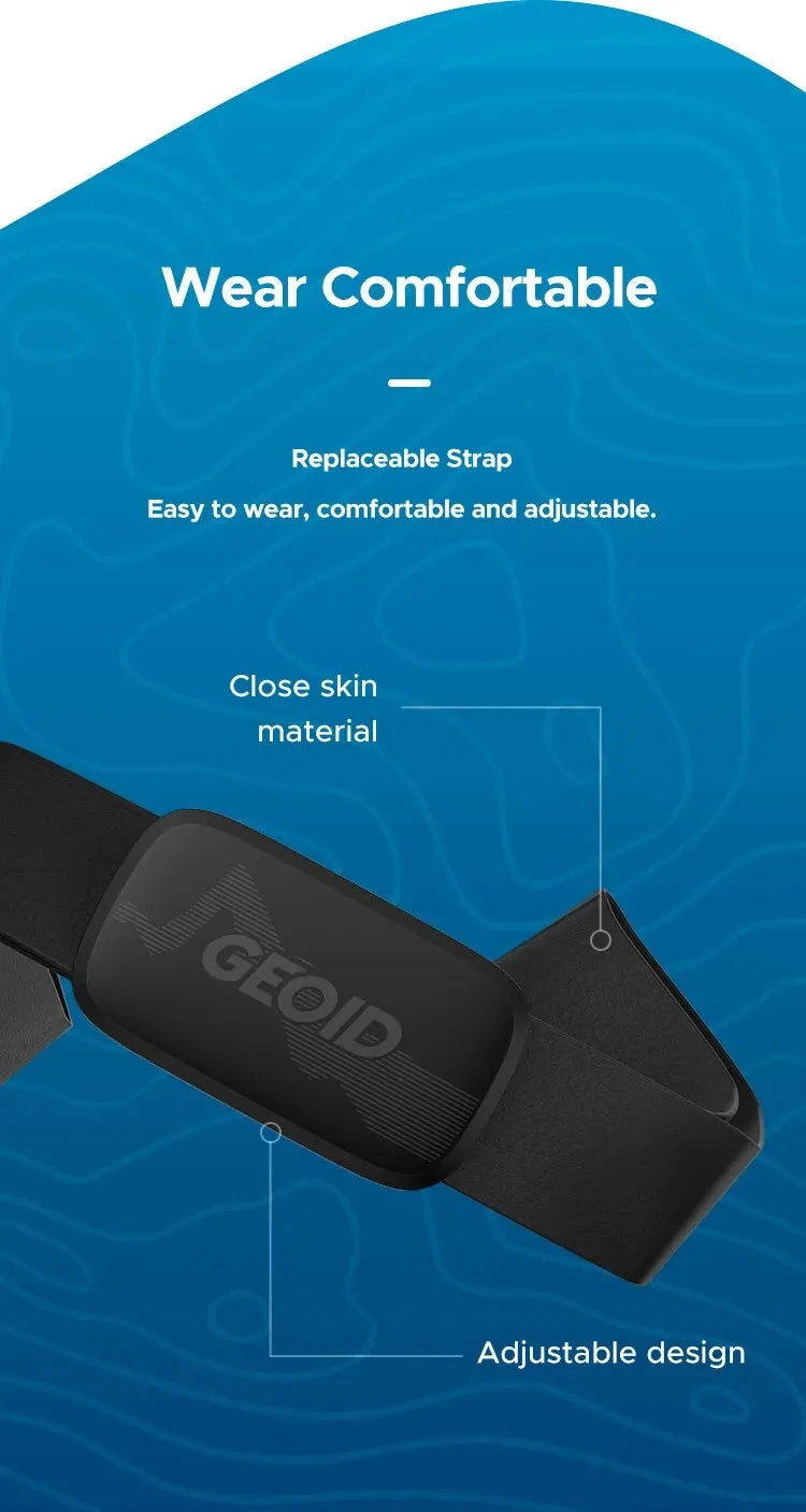 HS500 Bluetooth ANT+ Heart Rate Monitor Chest Strap Fitness Tracker for Running Cycling Workout