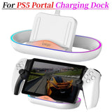 Charging Dock Station for Playstation Portal Remote Player Charger Stand for Ps Portal with RGB Light and USB C Charging Cable