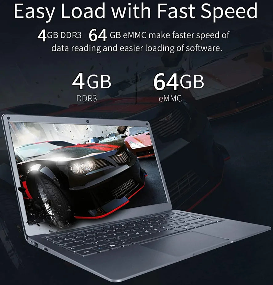 6GB RAM 128GB ROM 14.1 INCH Notebook Ultrabook Laptop PC Windows 10 Intel Celeron Quad Core N3450 CPU