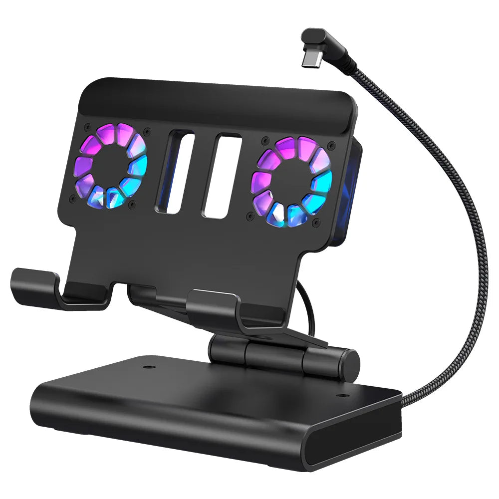 Steam Deck Dock with Dual Fans 4K 60Hz HDMI 100W Fast Charging Gigabit Ethernet Hub All-in-One Cooling Stand for Steam Deck