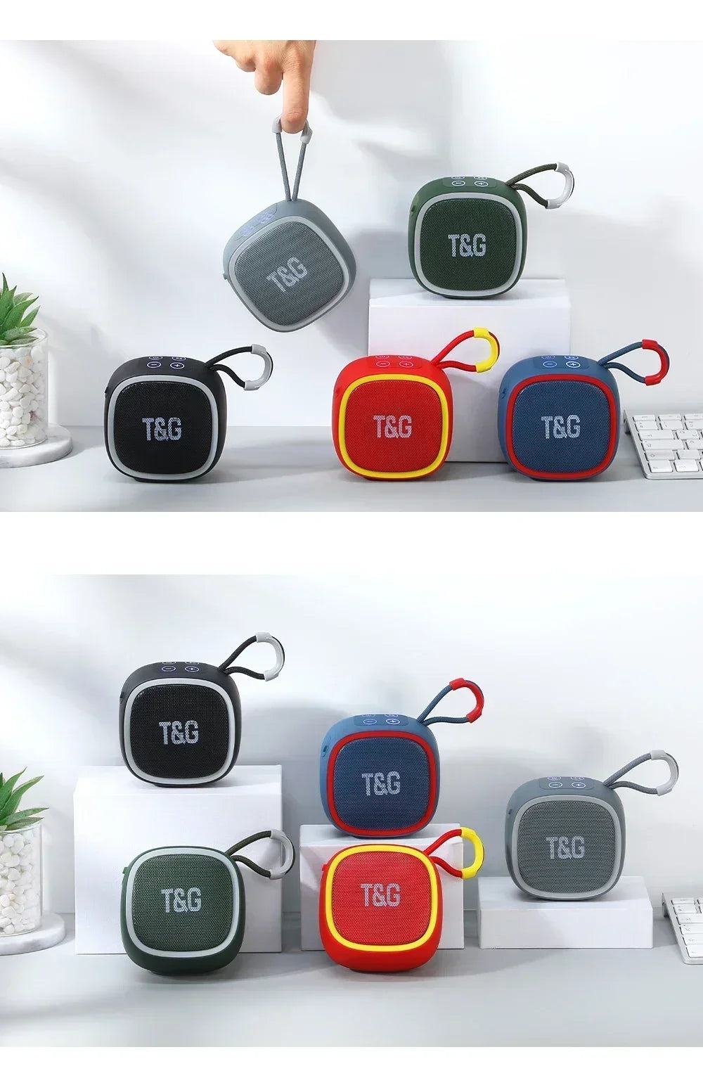 Mini Bluetooth Speaker – IPX4 Waterproof Portable Wireless Loudspeaker with TF Card, FM Radio, TWS Stereo & HiFi Sound