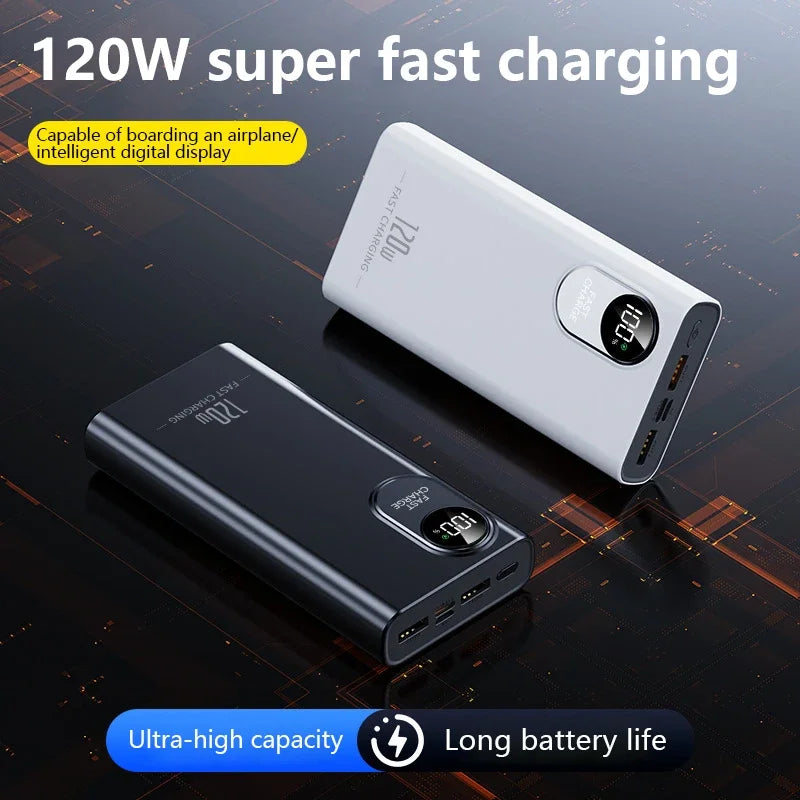 2026 New 500000mAh Power Bank – 120W Super Fast Charging Portable Battery with Digital Display for All Phones