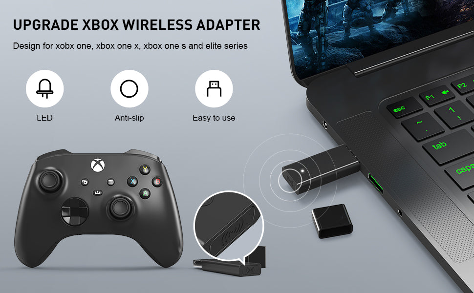 USB Adapter For Xbox One S X Elite Windows PC Receiver 1st or 2nd Game Console Joystick Gamepad Controller Accessories